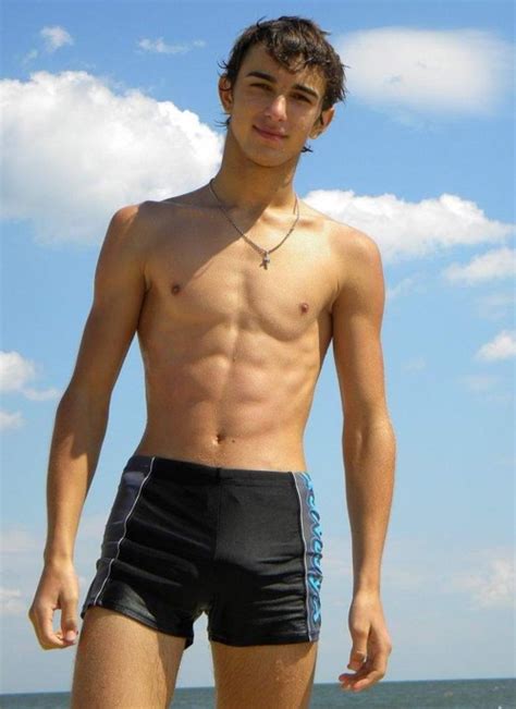 teen boys tight swim shorts.